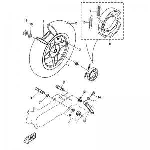 Yamaha Sprängskiss - Bakhjul (Slider) 04-12