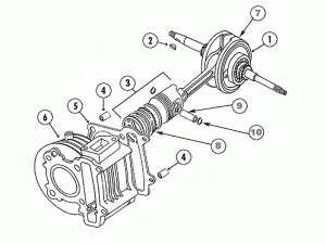 Baotian Sprängskiss - Cylinder & Vevparti 139QMA/QMB