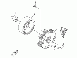 Yamaha Sprängskiss - Tändning (DT50 07->)