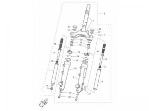 Yamaha Sprängskiss - Framgaffeln "PIAOLI" (Slider) 05-10