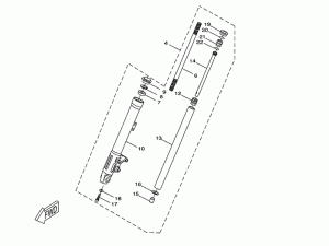 Yamaha Gaffelben,vänster (1D4F310200)