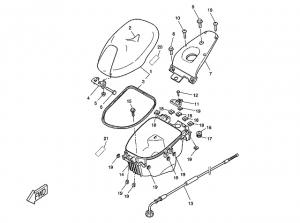 Yamaha Sprängskiss - Sadel/hjälmbox (Aerox)