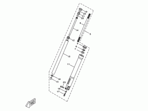 Yamaha Gaffelben,höger (1D4F310300)