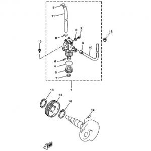 Yamaha Sprängskiss - Oljepump (Minarelli - CW)