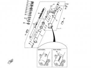 Yamaha Sprängskiss - Framgaffel "Kaifa" (Aerox)