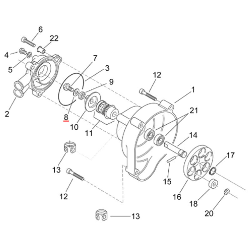 Aprilia Konisk bricka (Original) Impellerbult/vattenpump