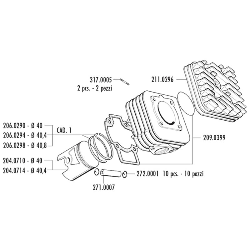 Polini Cylinderkit (Sport) 50cc