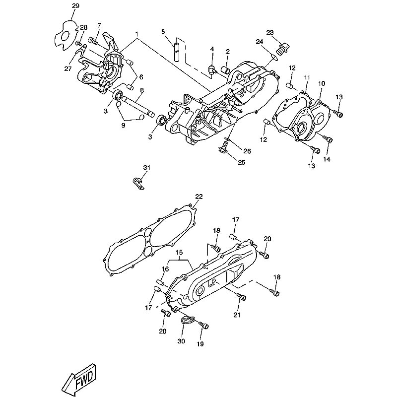 Yamaha Sprngskiss - Motorblock/Vevhus (Minarelli - CW)