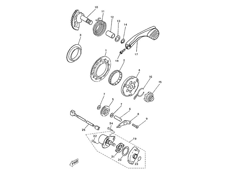 Yamaha Sprngskiss - Startmotor/kick (Minarelli - MY)