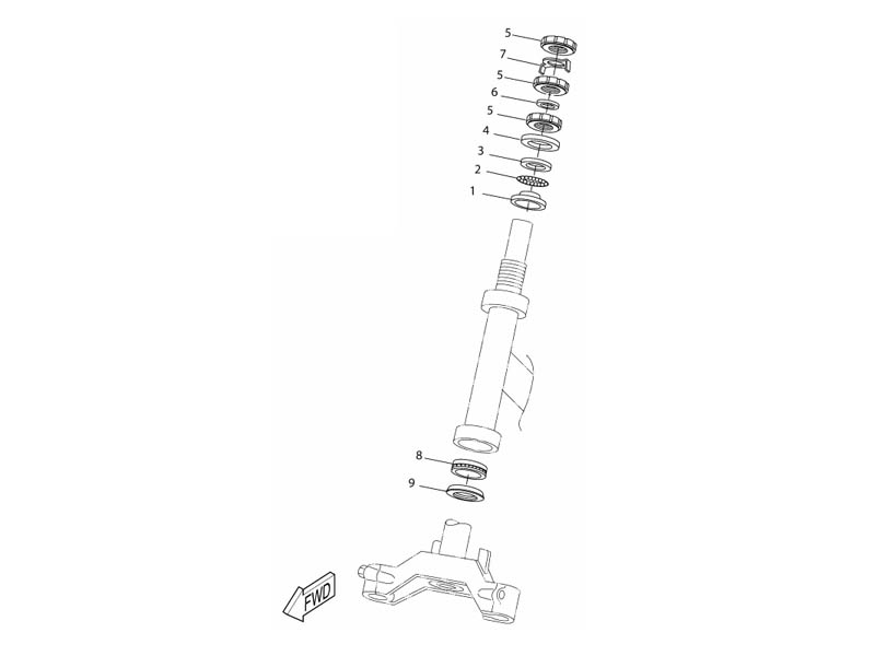 Yamaha Sprngskiss - Styrlager (Slider) 04-->