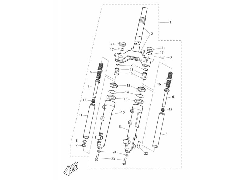 Yamaha Sprngskiss - Framgaffeln 