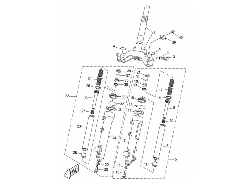 Yamaha Sprngskiss - Framgaffel KAIFA (Slider) 11-->