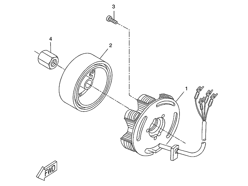 Yamaha Sprngskiss - Tndning (DT50 07->)