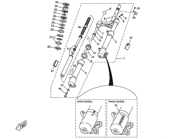 Yamaha Kullagerhllare, undre (22F2341201)