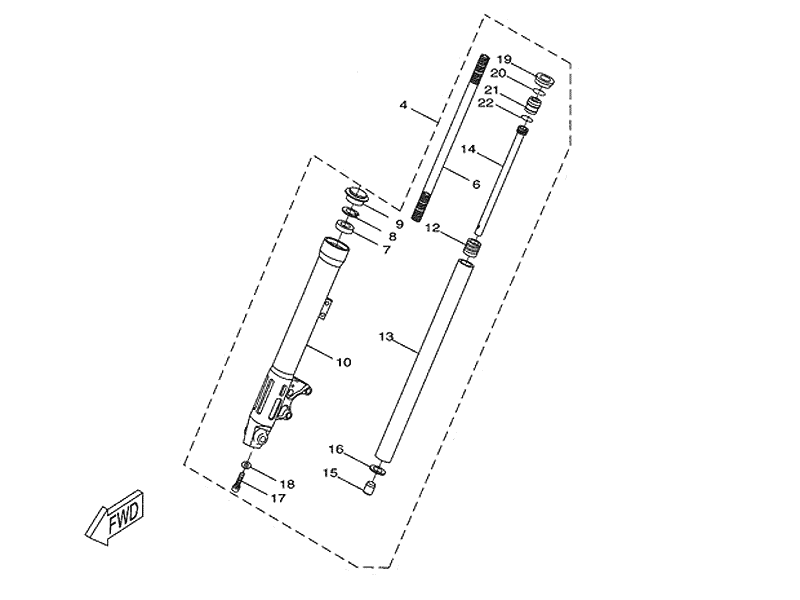 Yamaha Gaffelben,vnster (1D4F310200)