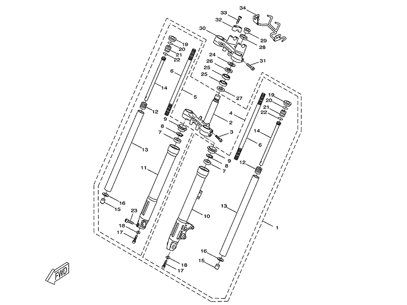 Yamaha Framgaffel (1D5F310000)